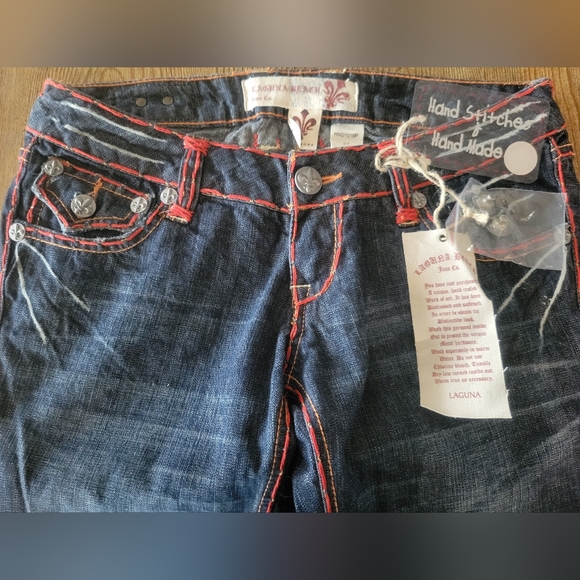 NWT Laguna Beach Hand Stitched Jeans - Picture 5 of 6